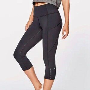 Lululemon Fast and Free Crop 19" Black Nulux Tights Leggings 5 Pockets Women 4